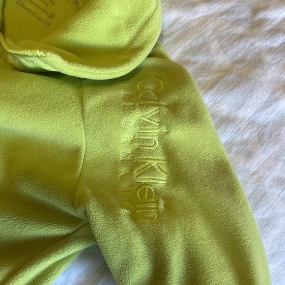 COPY - Calvin Klein Lime green, zip up fleece coat size small - Picture 3 of 5